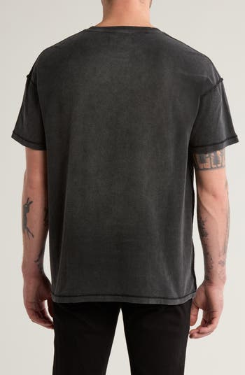 Textured Inside Out Cotton Graphic T-Shirt
