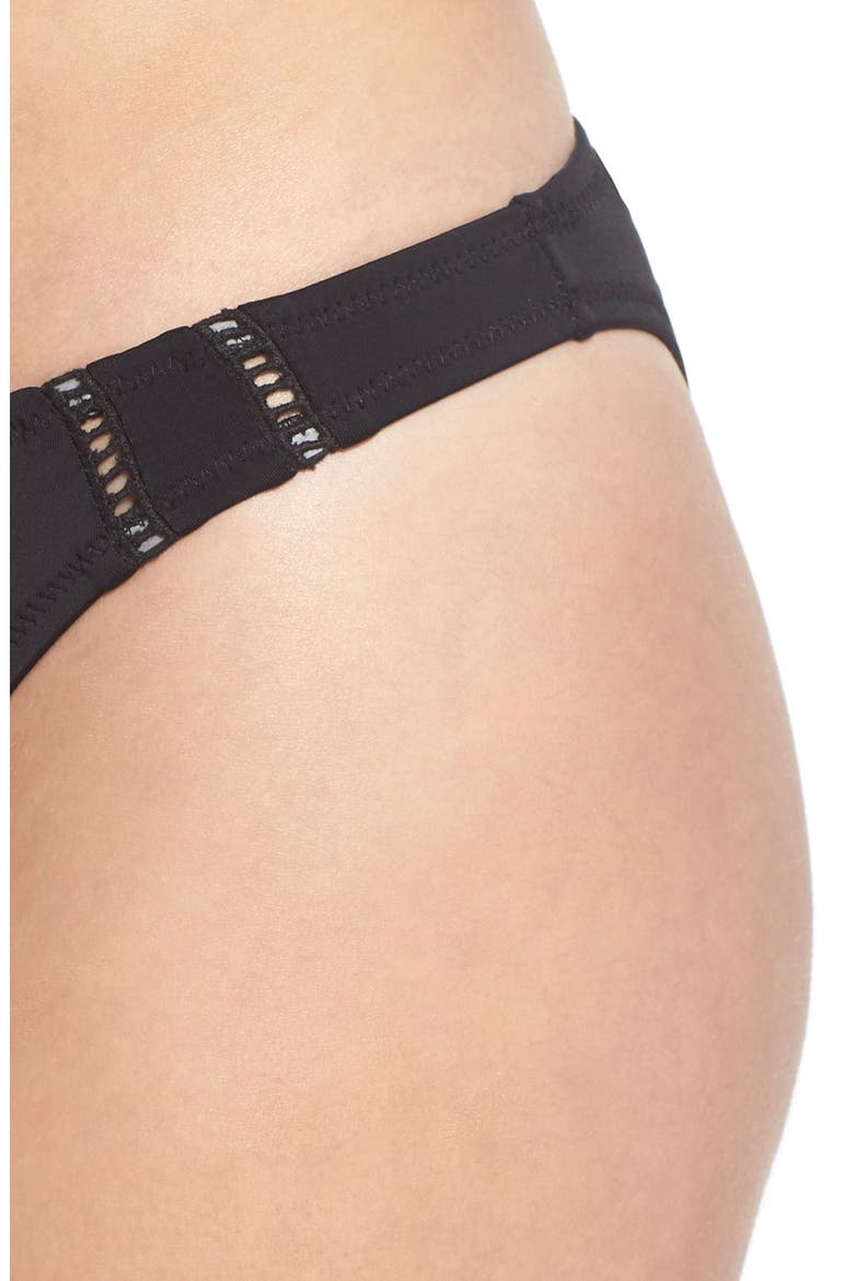 Ruched Bikini Bottoms, Alternate, color, BLACK