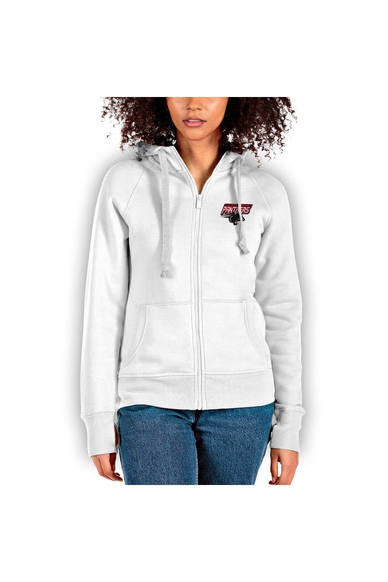 Women's Antigua White Clark Atlanta University Panthers Victory Full-Zip Hoodie, Main, color, White