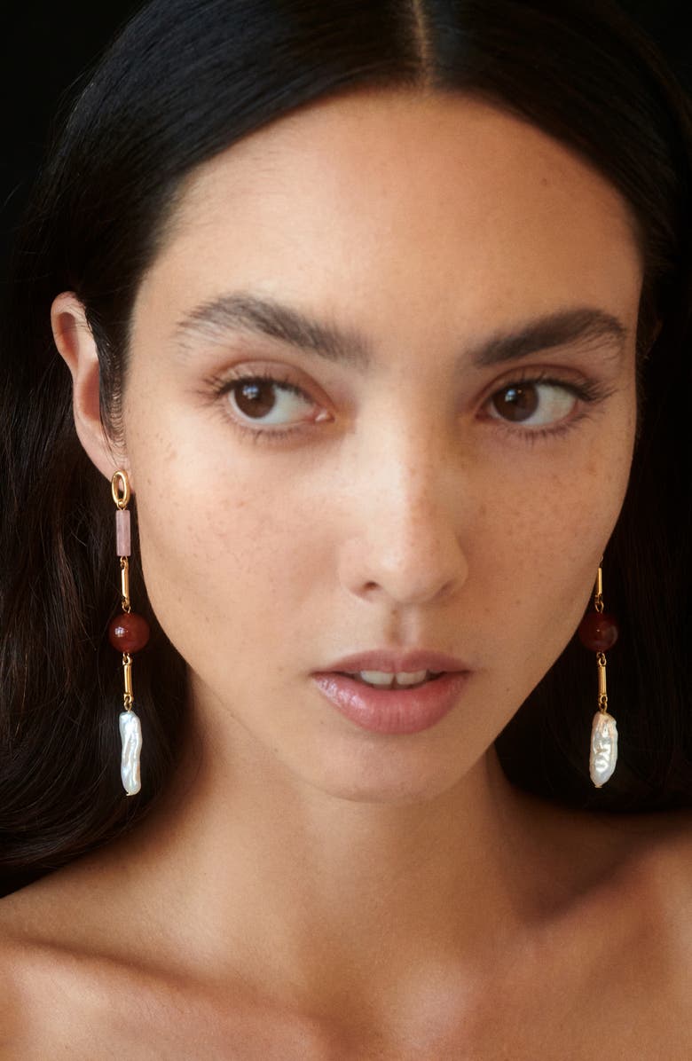 Lady Grey Roses Drop Earrings, Alternate, color, Gold