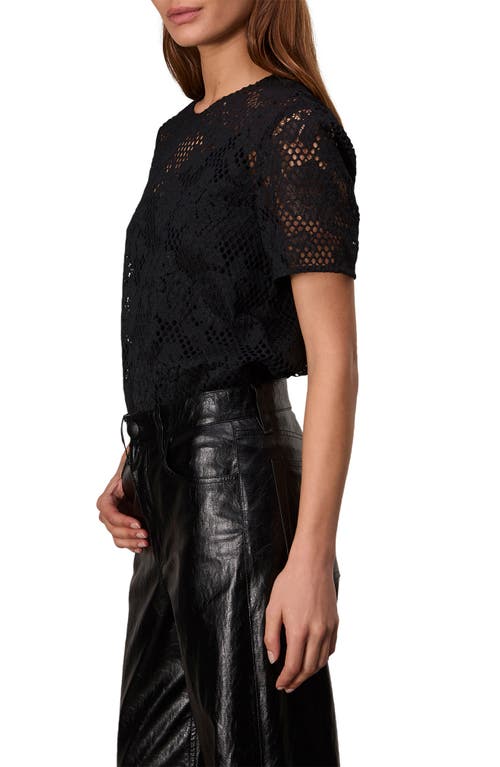 Rag & Bone Sammie Short-sleeve Lace Top In Black