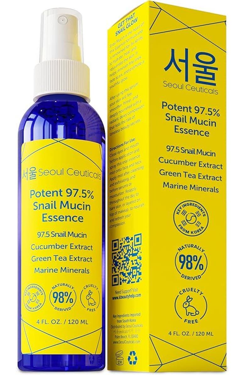 Seoul Ceuticals Korean Skincare Potent 97.5% Snail Mucin Essence, Main, color, Clear