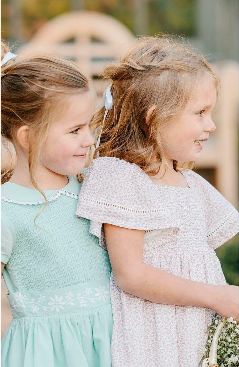 Hope & Henry Girls' Organic Smocked Bell Sleeve Dress, Kids, Alternate, color, 