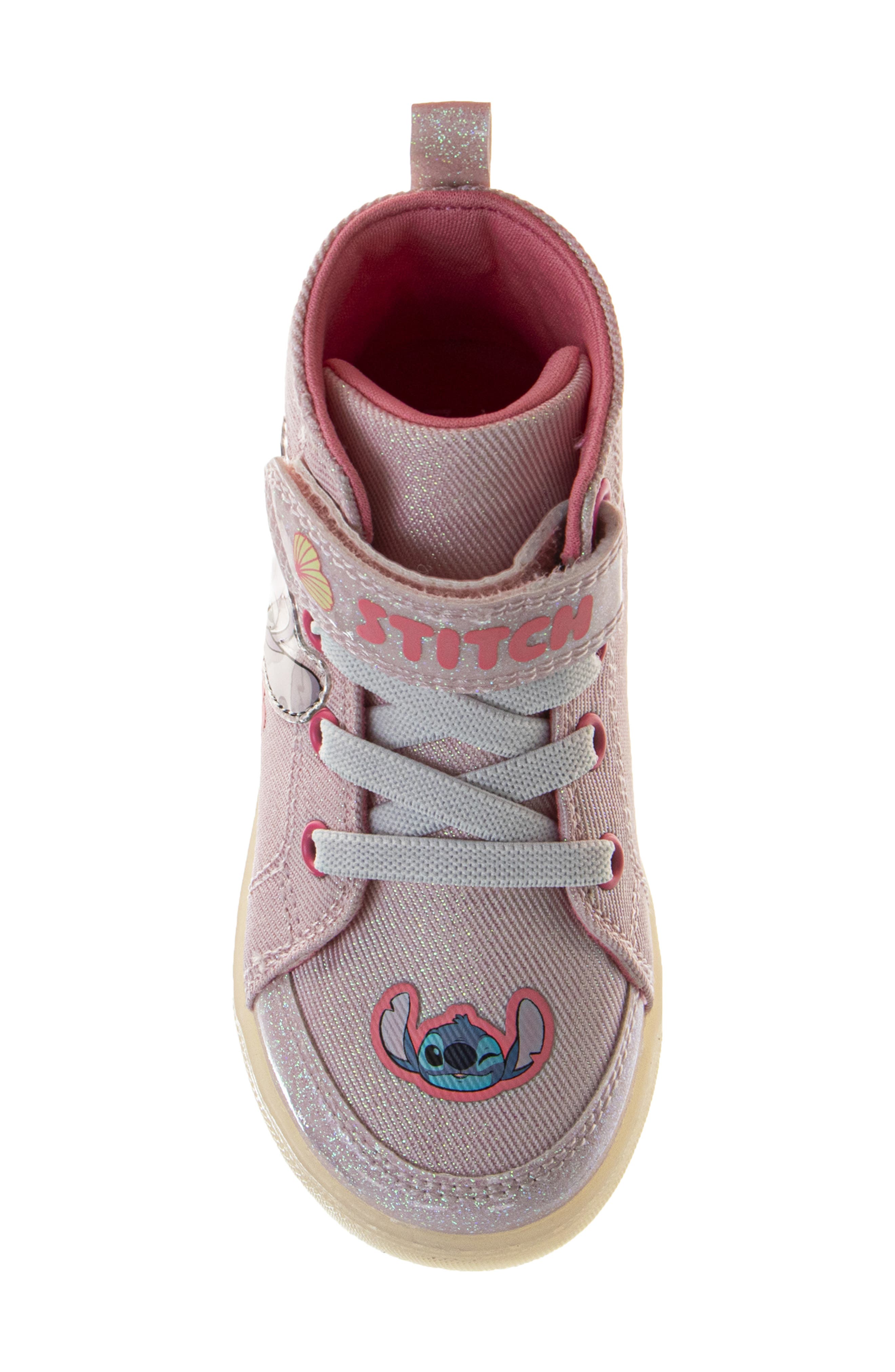 Kids' Disney Stitch & Angel High Top Sneaker, Alternate, color, PINK