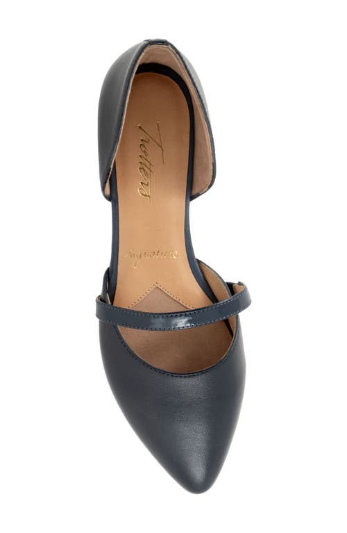 Trotters Emory D'orsay Pointed Toe Flat In Navy