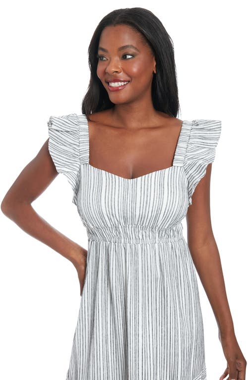 London Times Ruffle Fit & Flare Dress In Black/white
