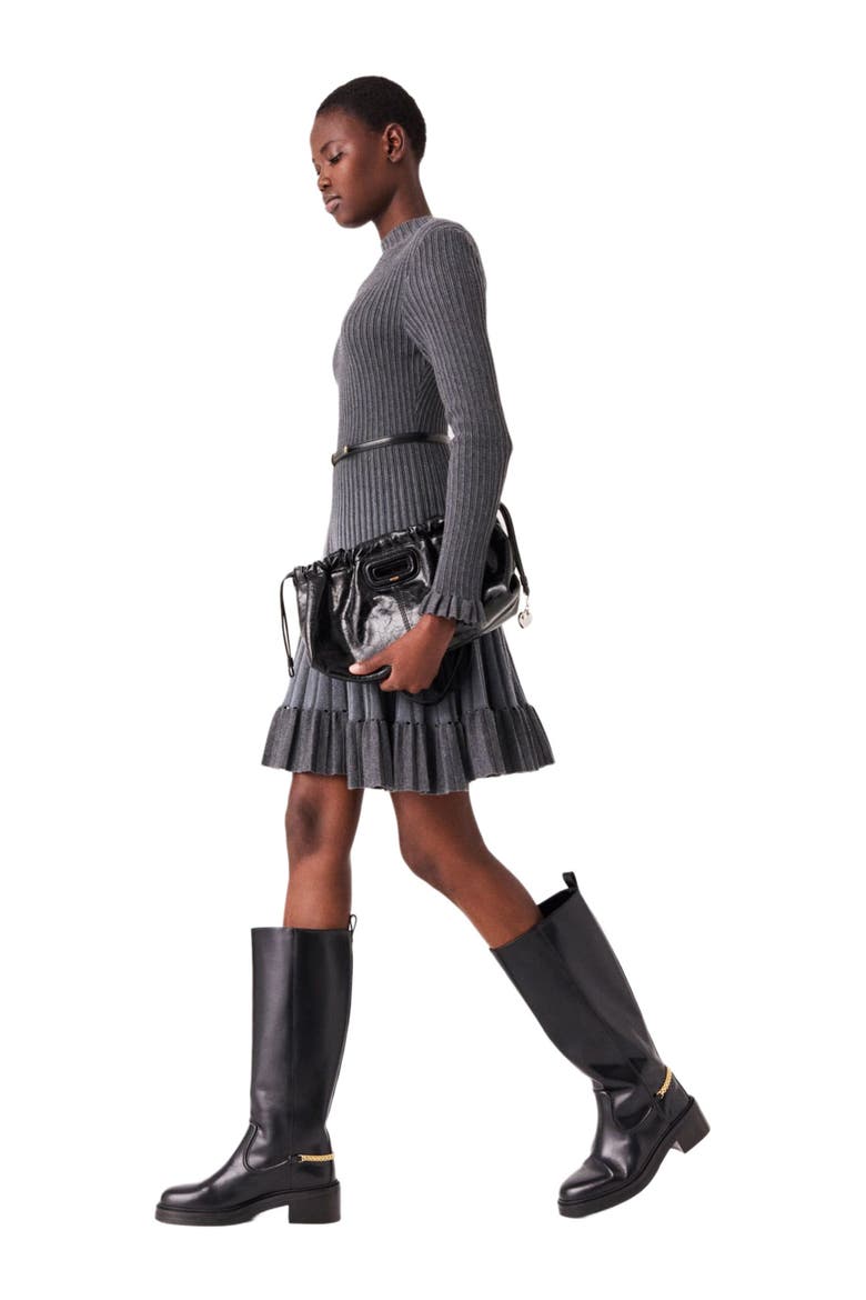 Short gradient knit dress, Alternate, color, Grey