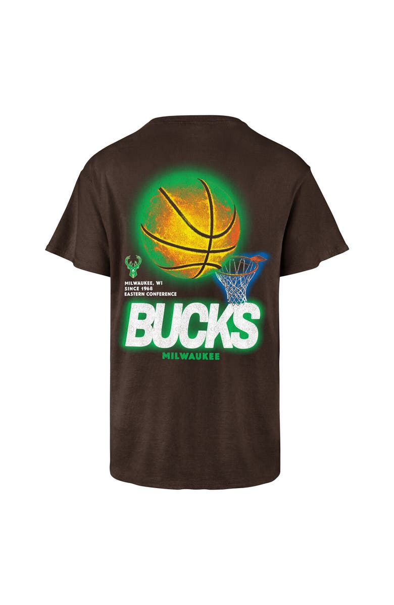 '47 Men's '47 Brown Milwaukee Bucks Vintage Tubular Dagger Tradition Premium T-Shirt, Alternate, color, 