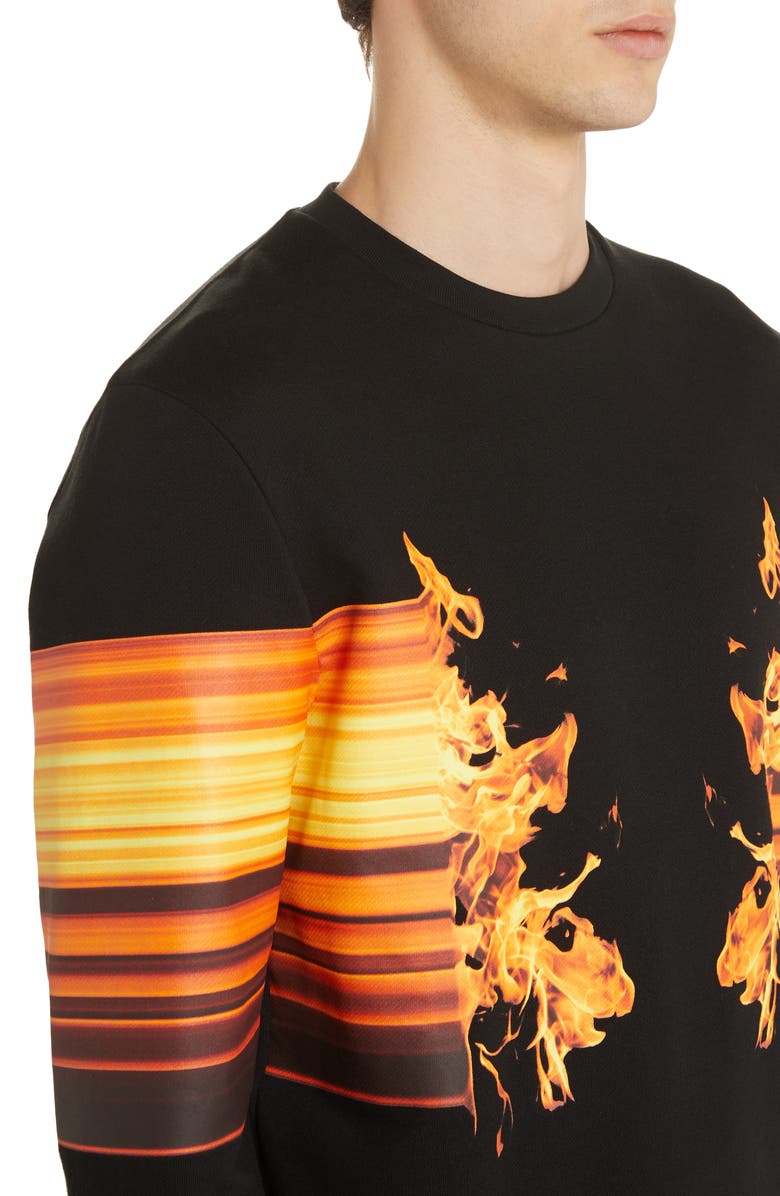 Neil Barrett Flame Graphic Sweatshirt, Alternate, color, 