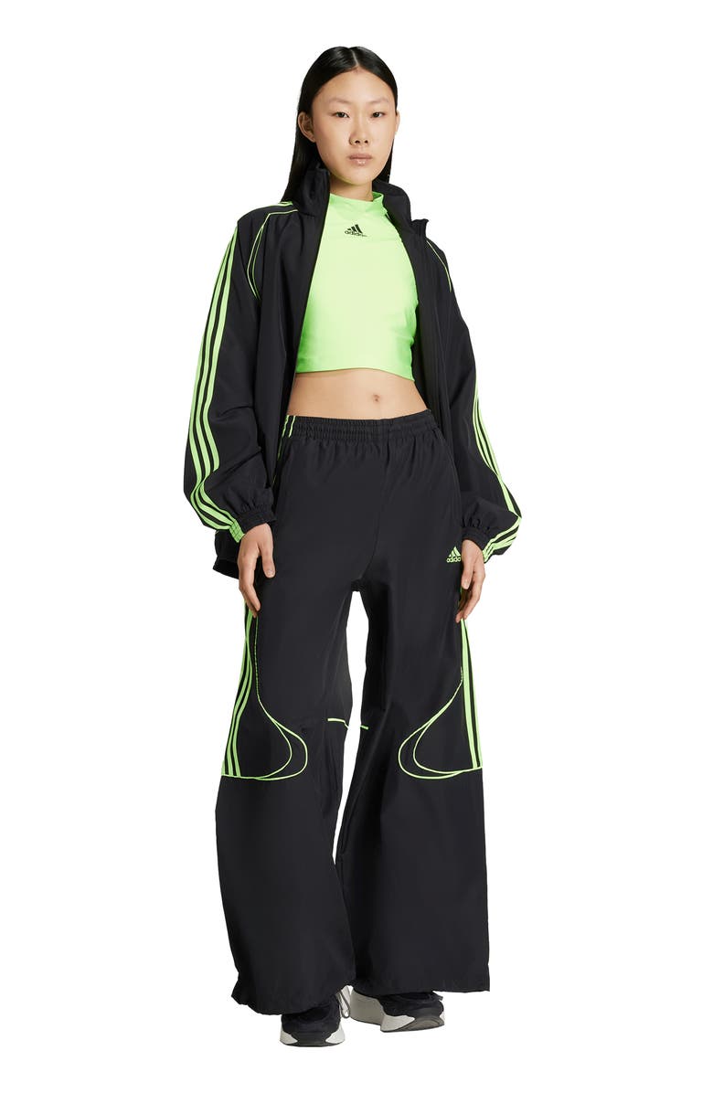 adidas Teamgeist Recycled Polyester Track Pants, Alternate, color, Black/ Signal Green