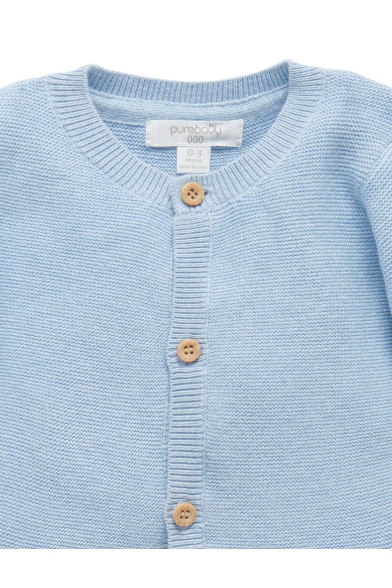 Textured Knit Cardigan, Alternate, color, Blue Melange