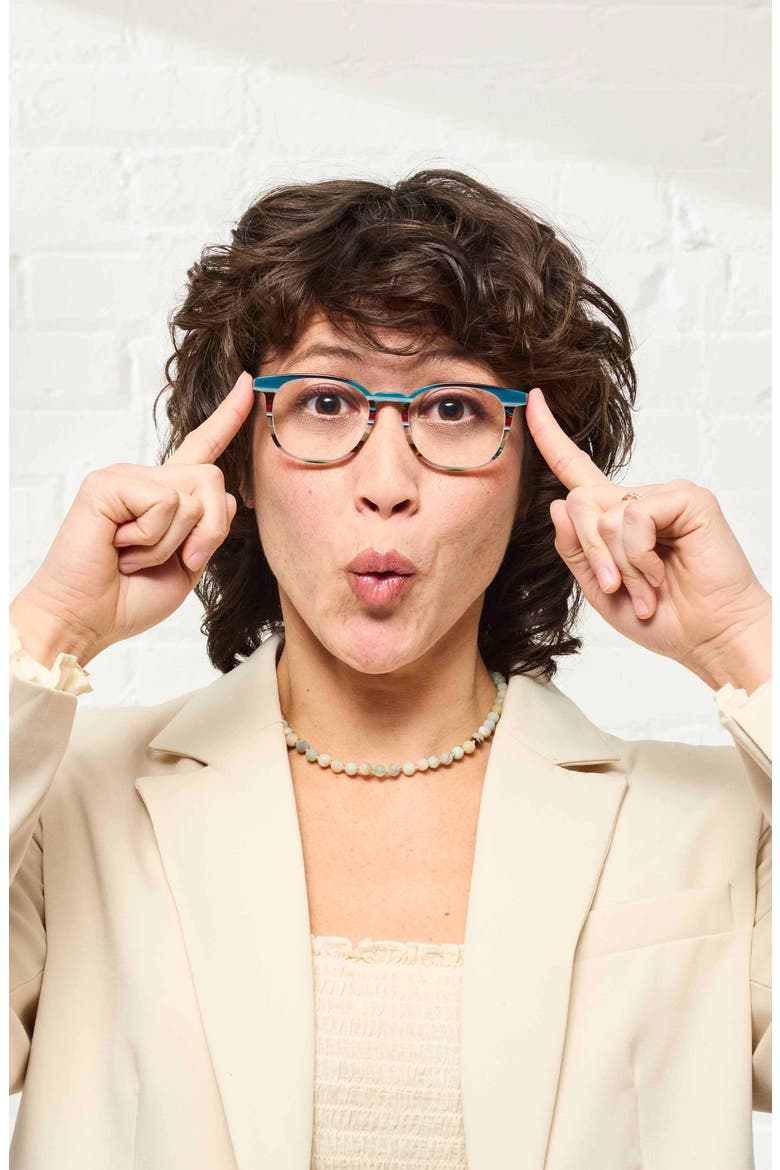 Boardroom 50mm Reading Glasses, Alternate, color, TEAL MULTI/ CLEAR
