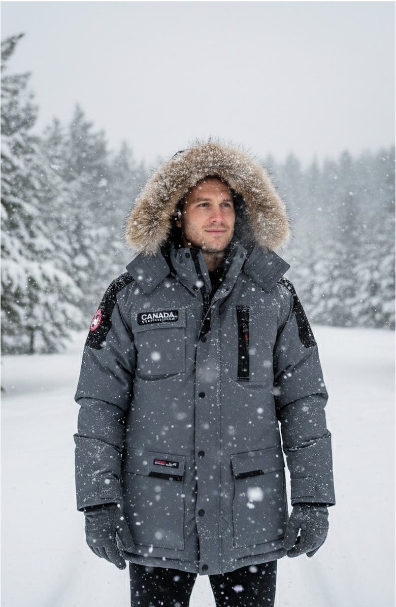 CANADA WEATHER GEAR Men's Heavyweight Arctic Parka, Alternate, color, Charcoal