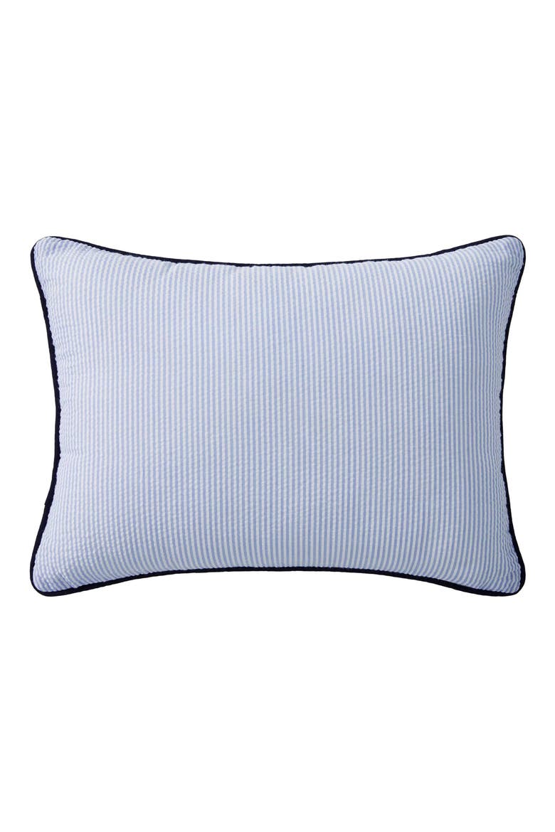Crest Accent Pillow, Alternate, color, BLUE/ WHITE