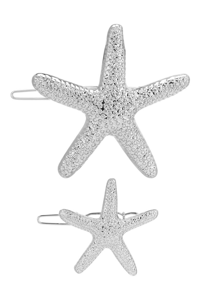 Beachcomber Set of 2 Barrettes, Main, color, SILVER