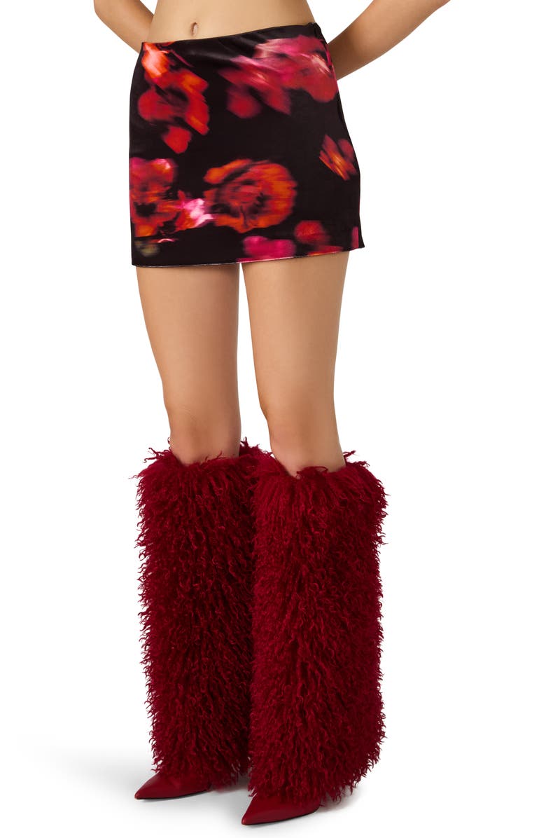 Steve Madden Cindi Floral Print Miniskirt, Alternate, color, Blurry Floral