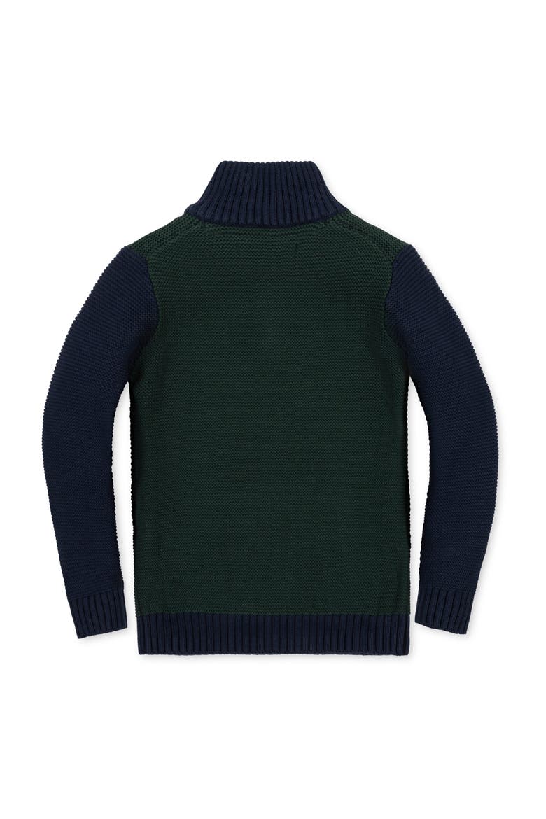 Kids' Organic Half Zip Kanga Sweater, Alternate, color, Navy and Deep Green