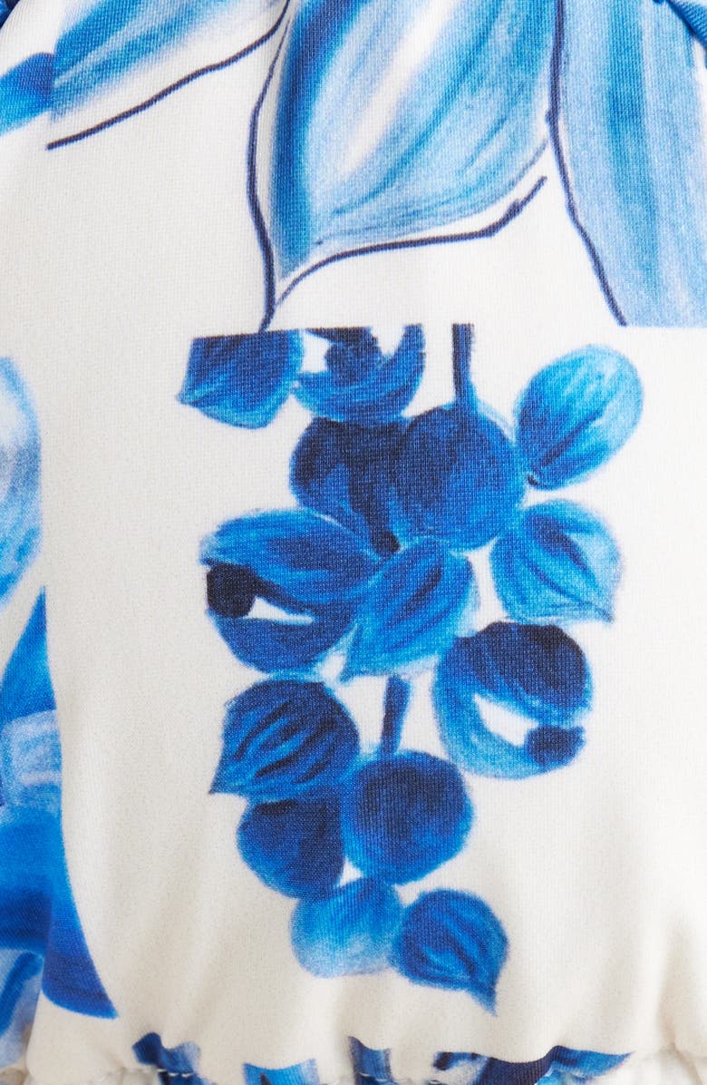 FARM Rio Garden Tiles Triangle Bikini Top, Alternate, color, Garden Tiles Off-White