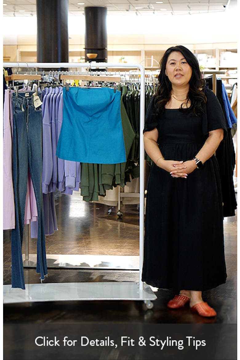 Strapless Linen Blend Peplum Top video