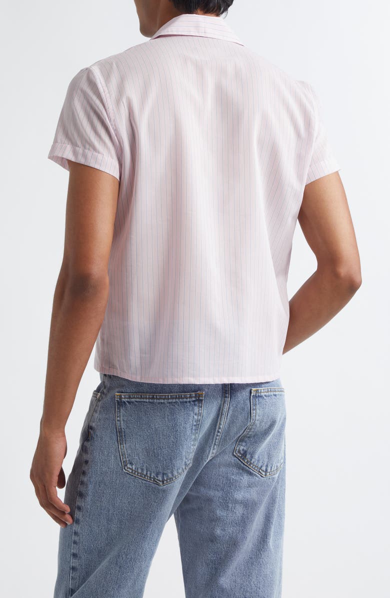 Second Layer Stripe Camp Shirt, Alternate, color, Pink Stripe 3069