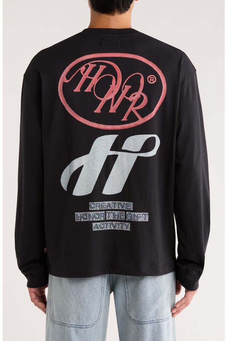 Pop Art Long Sleeve Cotton Graphic T-Shirt, Alternate, color, BLACK