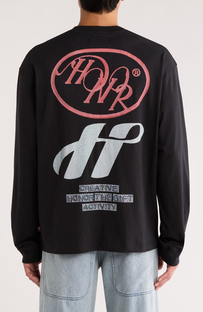 HONOR THE GIFT Pop Art Long Sleeve Cotton Graphic T-Shirt, Alternate, color, Black