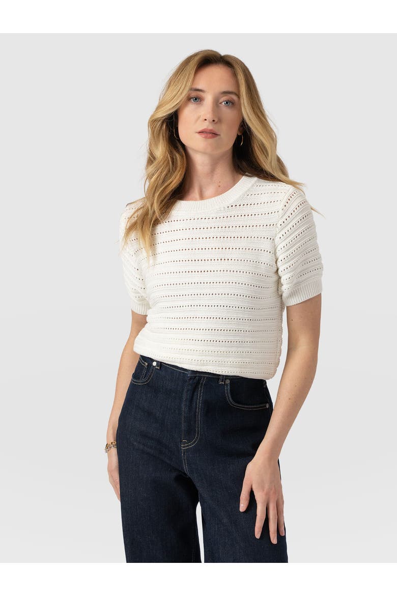 Ester Short Sleeve Knit, Alternate, color, Cream