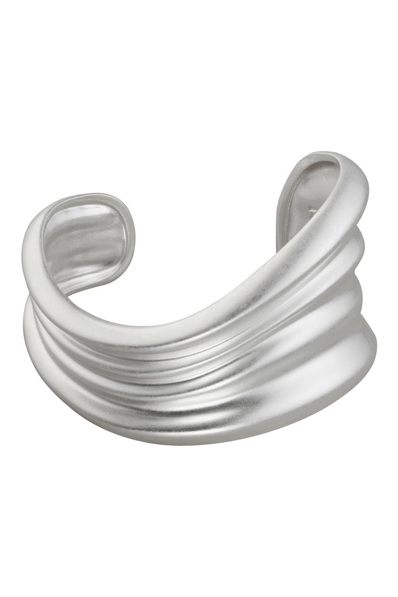 Florence Fluid Cuff Bracelet, Main, color, SILVER TONE