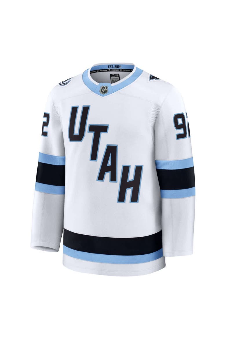 Men's Fanatics Logan Cooley White Utah Mammoth Away Premium Player Jersey, Alternate, color, White