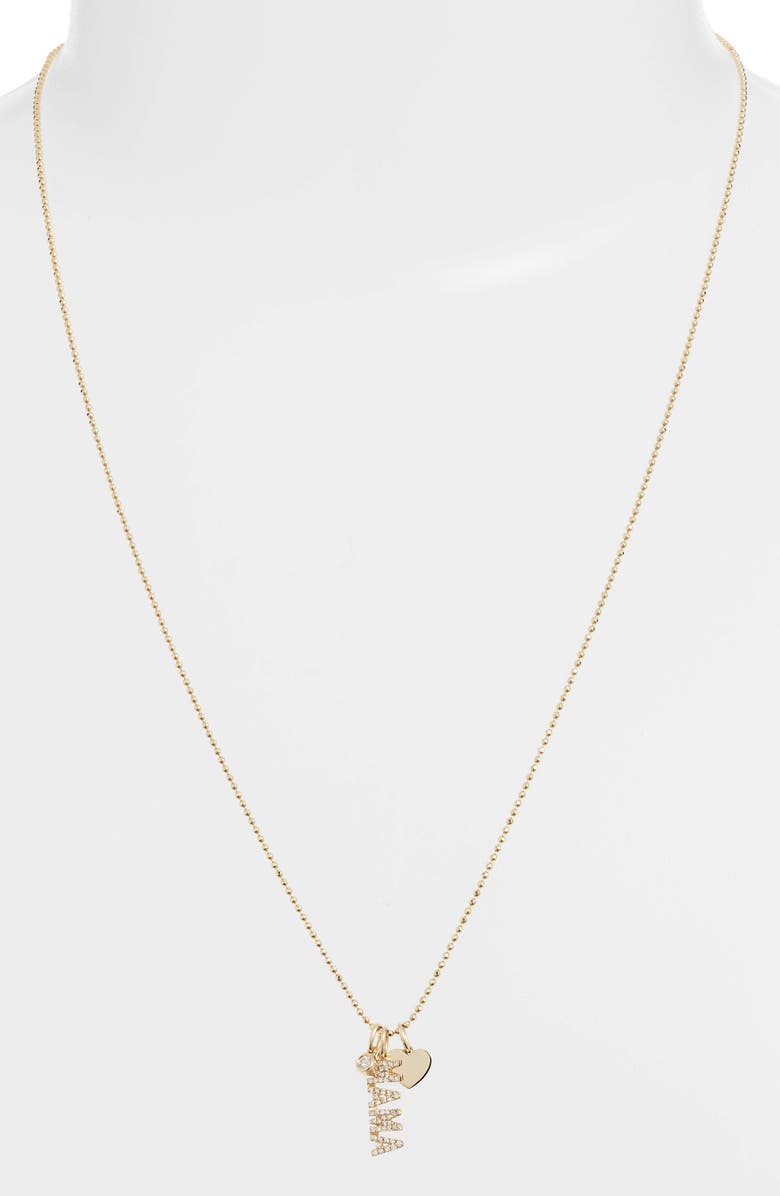 EF Collection Diamond Mama Charm Necklace, Alternate, color,