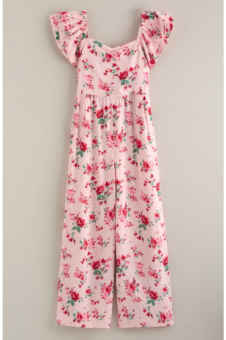 Kids' Flutter Sleeve Jumpsuit, Main, color, PINK DOGWOOD BLOOMS