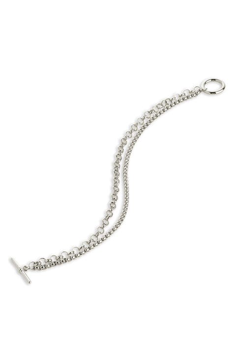 Anya Bead & Chain Toggle Bracelet
