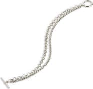 Sterling Forever Anya Bead & Chain Toggle Bracelet