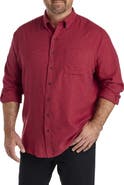 Harbor Bay by DXL Big & Tall Solid Flannel Sport Shirt