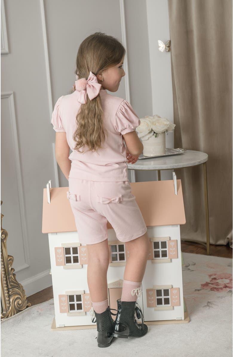 Petite Maison Kids Top and Biker Shorts Set, Alternate, color, Pink