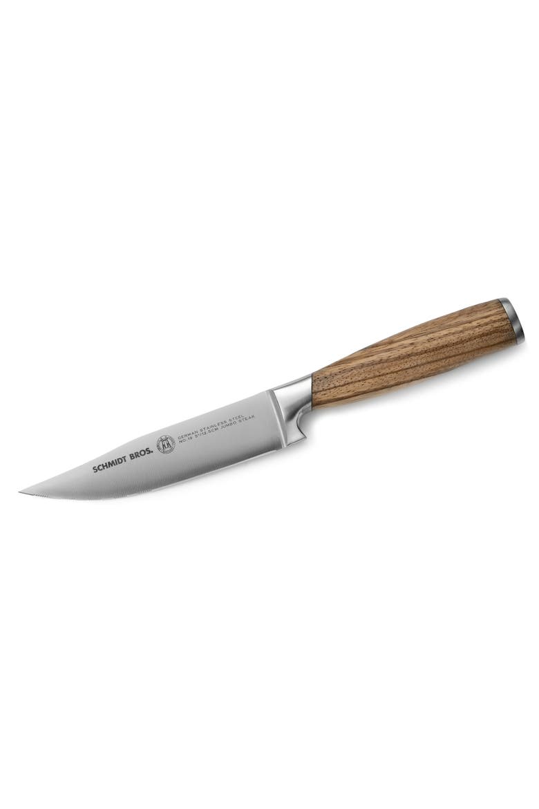 Zebra Wood 4-Piece Steak Set, Alternate, color, Brown