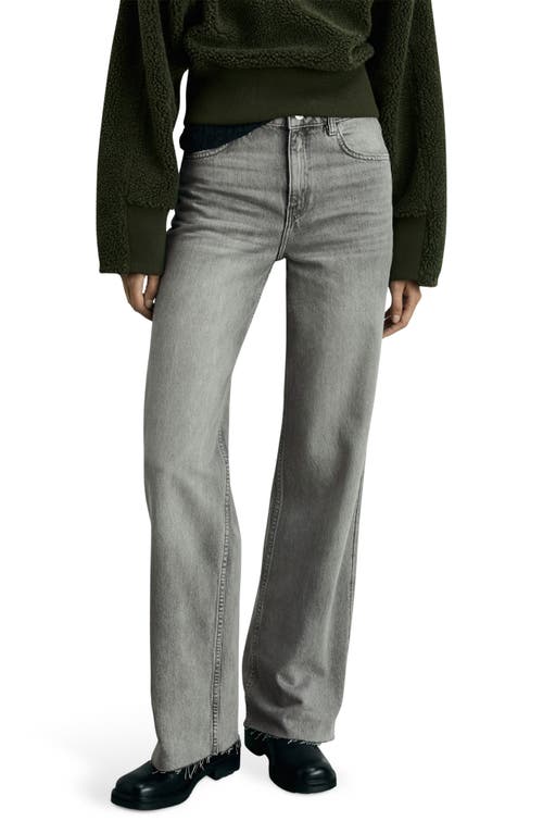 Shop Mango Danila Wide Leg Jeans In Denim Grey