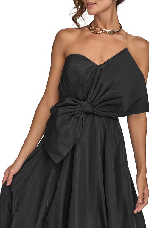 Donna Karan New York Bow Strapless Ballgown In Black