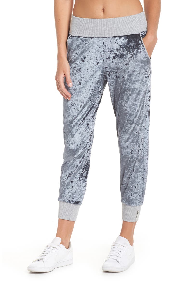Hazy Velour Slate Jogger Pants, Main, color, BRIGHT BLUE