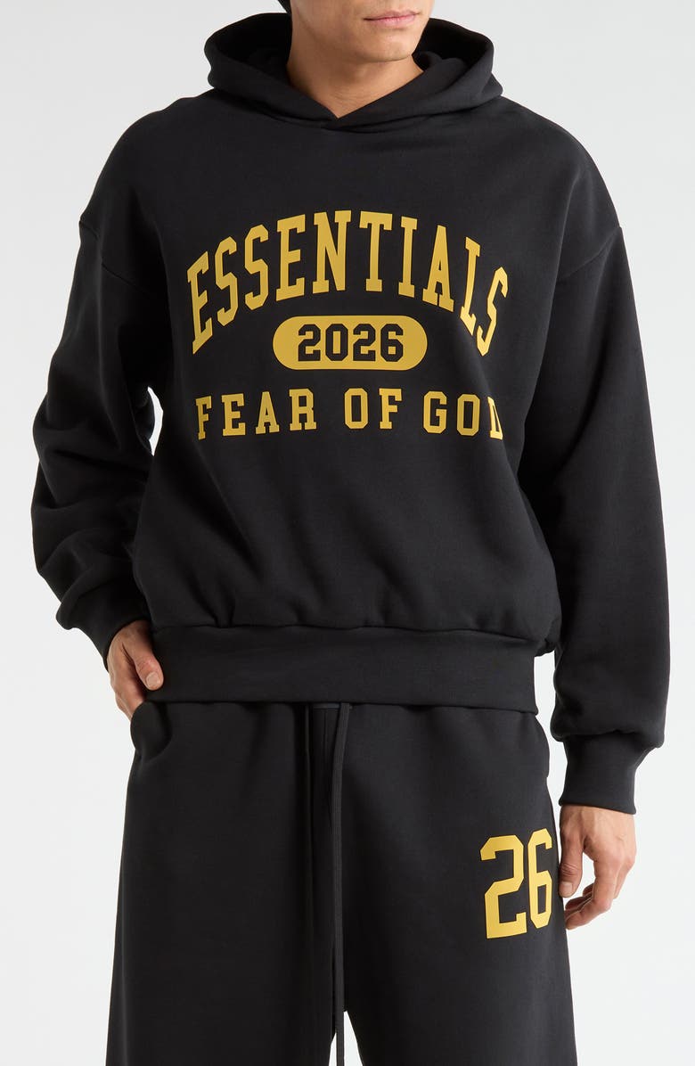 Fear of God Essentials Classic Hoodie, Main, color, Vintage Black