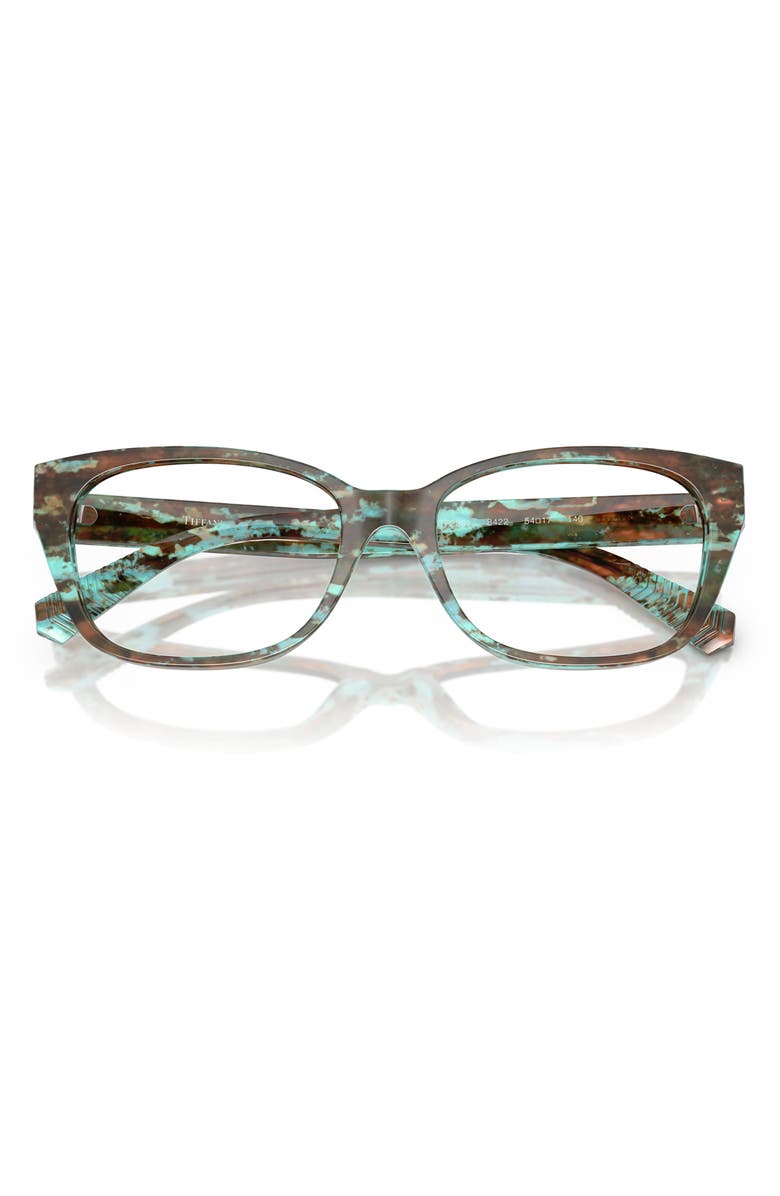 Tiffany & Co. 54mm Pillow Optical Glasses, Alternate, color, Blue Havana