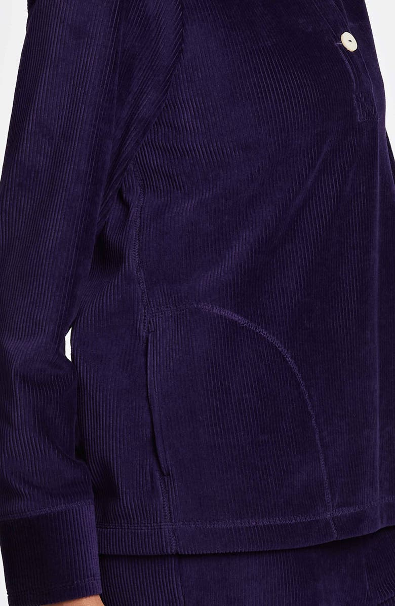 Foxcroft Sammy Corduroy Polo Sweater, Alternate, color, Deep Purple