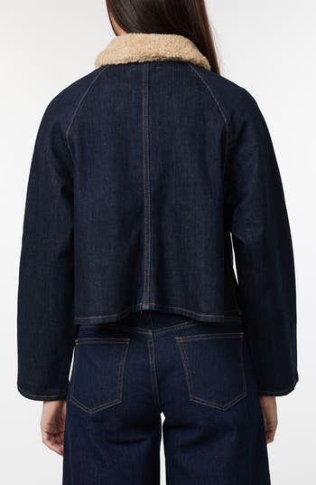 The Barnnet＊cropped eco shearling jacket Cropped Eco-Shearling Jacket - Cream | ファッション通販