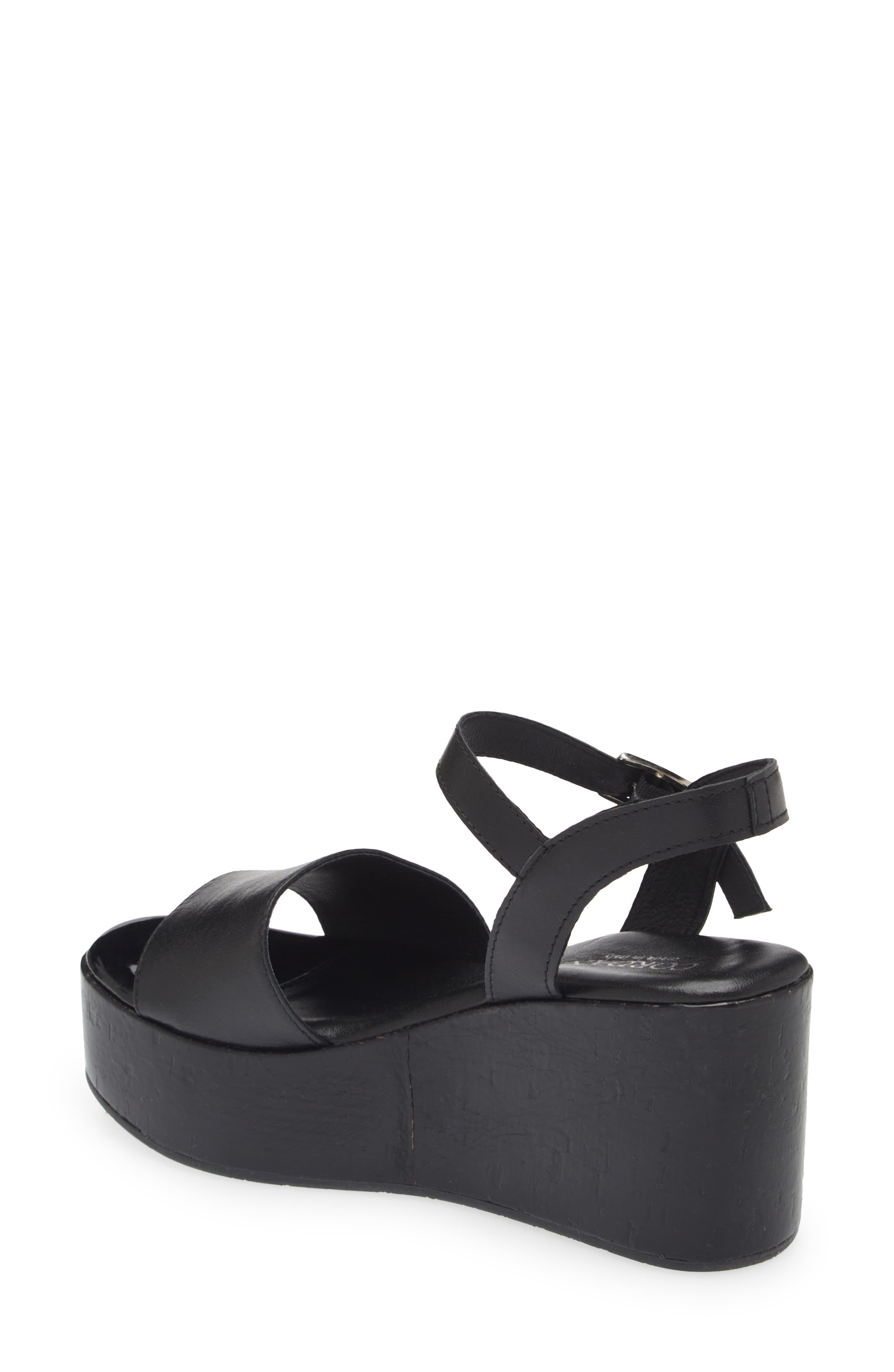 Junie Ankle Strap Platform Wedge Sandal, Alternate, color, NAPPA PELLE NERO