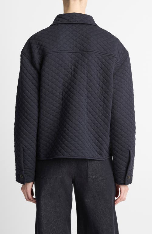 Vince Cotton Blend Quilted Jacket In Blue
