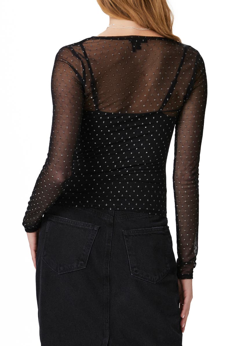 PAIGE Meena Floral Long Sleeve Top, Alternate, color, Black