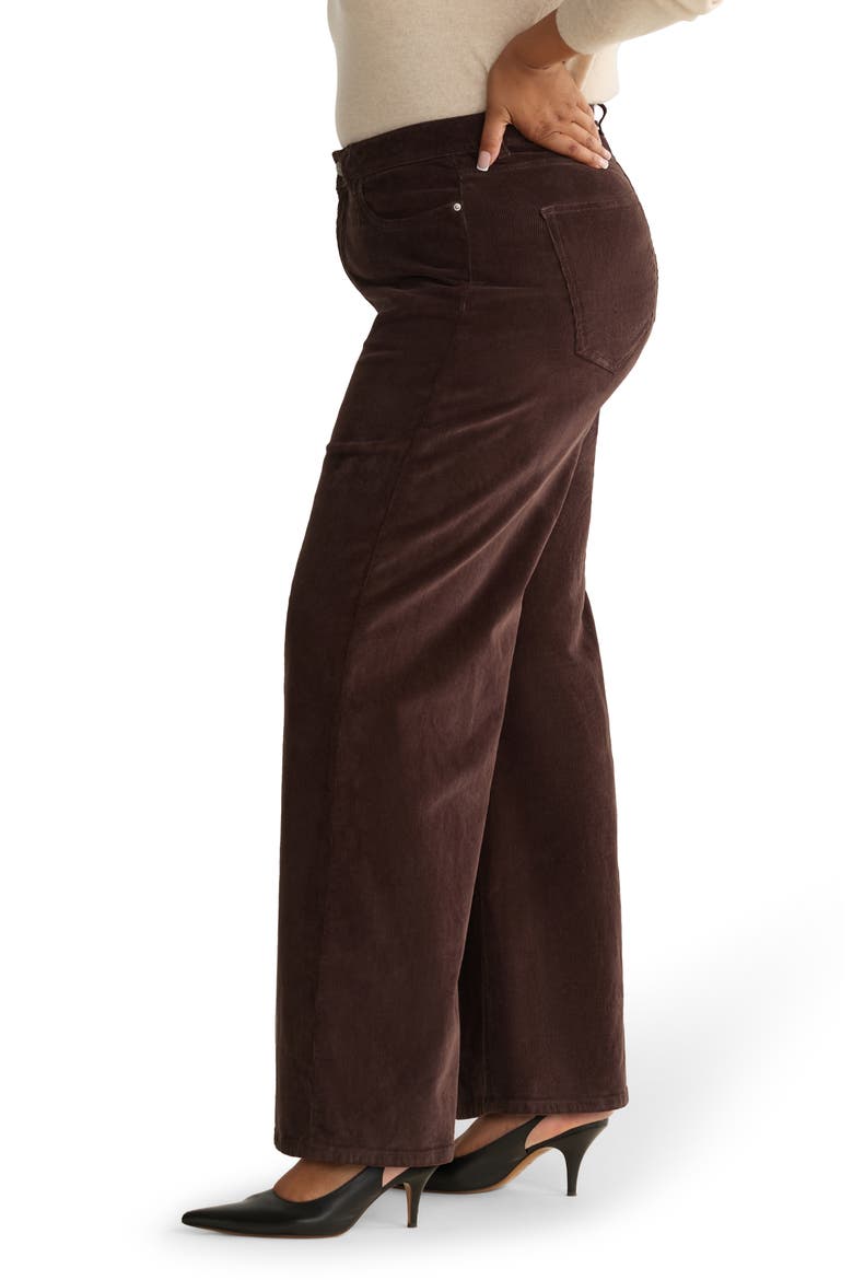 NCE High Waist Wide Leg Corduroy Jeans, Alternate, color, AMERICANO