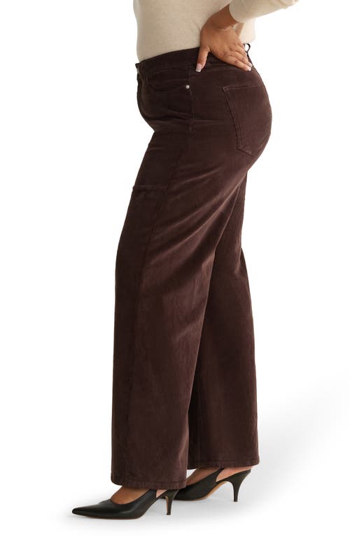 Warp & Weft Warp+weft Nce High Waist Wide Leg Corduroy Jeans In Brown