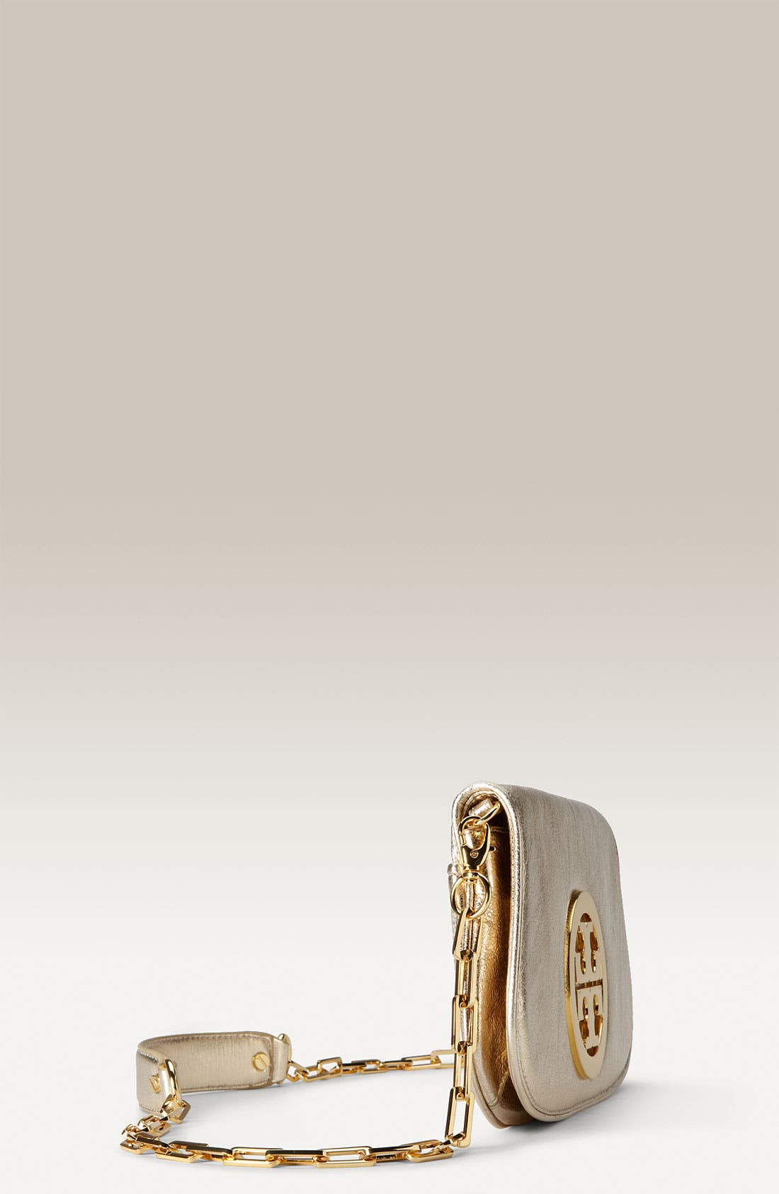 Logo Flap Clutch, Alternate, color, GOLD/ GOLD
