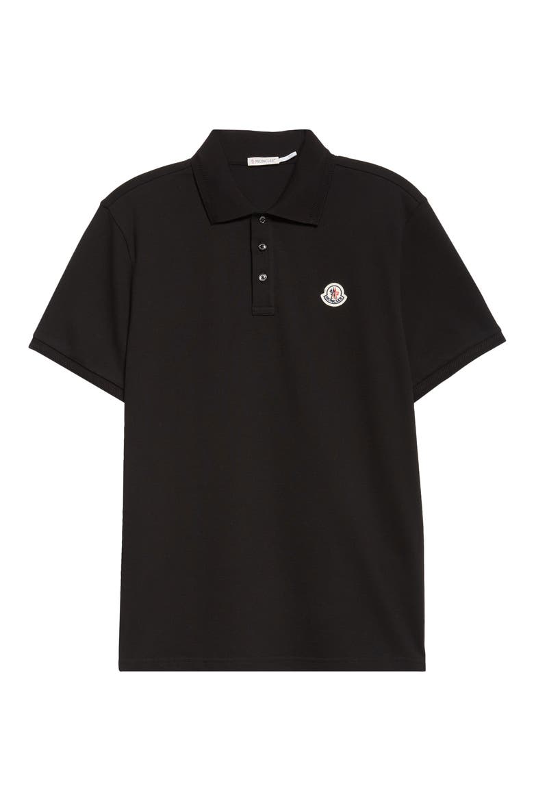 Logo Patch Cotton Piqué Polo, Alternate, color, BLACK